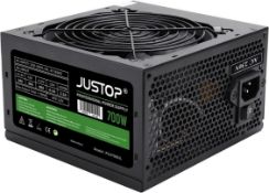 RRP £36.99 JUSTOP Value 700W ATX PC Power Supply PSU With 120MM Fan And PCI-E 6+2-Pin / 6 x SATA /