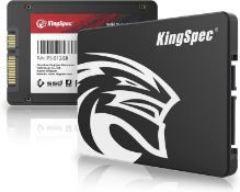 RRP £70 Lot of 2 Items, 1 x KingSpec 512GB 2.5" SATA SSD and 1 x KingSpec 128GB M.2 2242 NVMe SSD