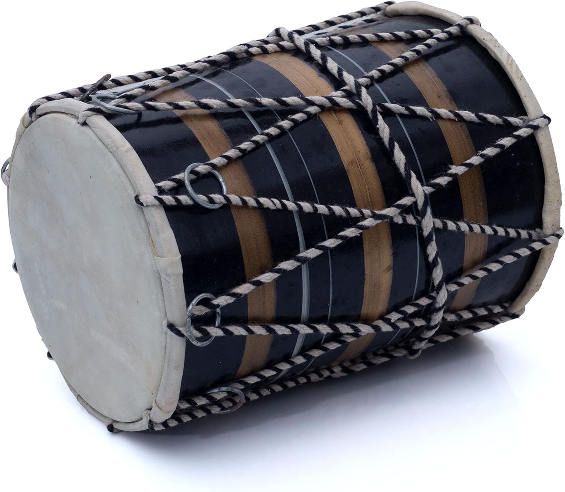 RRP £100 Set of 5 x Handmade Wooden & Leather Classical Indian Folk Tabla Drum - Image 3 of 4