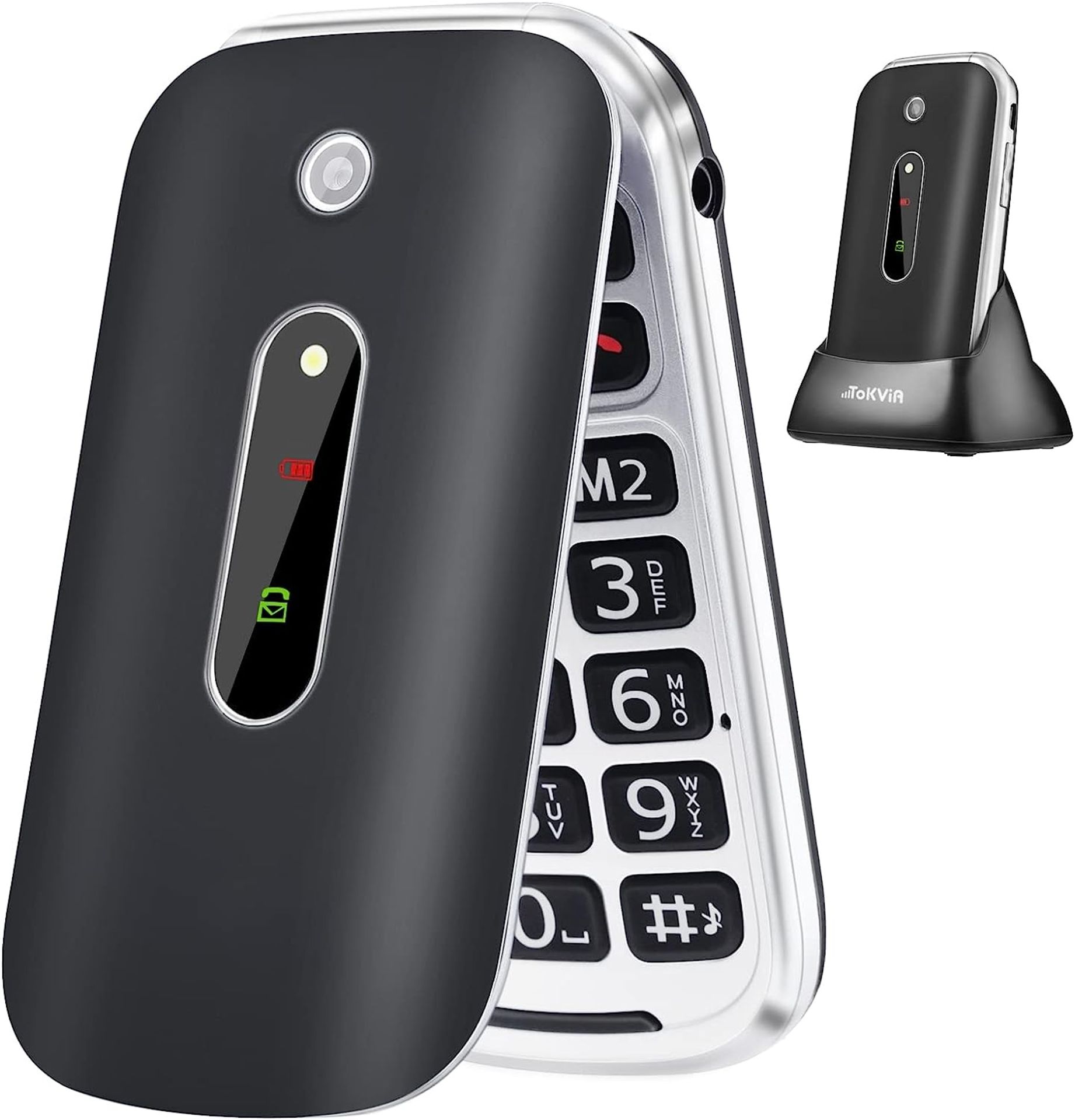 RRP £37.99 TOKVIA Flip Phone for Seniors with Large Buttons | GSM Mobile phone for the Elderly