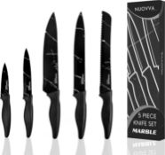RRP £19.99 nuovva 5pcs Kitchen Knife Set – Ultra Sharp Kitchen Knives – Premium Stainless Steel