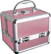 RRP £30 Set of 2 x iGadgitz Home U7037 - Aluminium Make Up Case, Cosmetic Case, Hard Vanity Case,