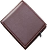 RRP £72 Set of 6 x Compact Wallet Coffee Wallet with Zipper for Men Slim Purse Mutifunctional Zip