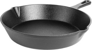 RRP £19.99 nuovva Pre Seasoned Cast Iron Skillet – Oven Safe Griddle Pan – Cast Iron Frying Pan –