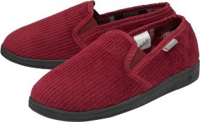 RRP £21.99 Dunlop Mens Slippers Slip On Comfy Twin Gusset Rubber Sole Washable, 9 UK