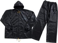 JCB - Workwear - Waterproof Workwear - Waterproof Two-Piece Rainsuit, D+AA - Black - Size L