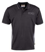 JCB - Workwear Men's Polos - Polo Shirt - Performance Polo Shirt, D+IB - Black/Grey, Size XX-Large