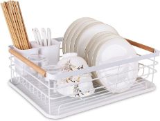RRP £19.99 BTGGG Dish Drainer Rack with Removable Drip Tray, Metal Kitchen Dish Drying Rack
