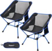 RRP £59.99 FBSPORT Folding Camping Chair, Lightweight Heavy Duty Camp Chair, Set of 2, Maximum