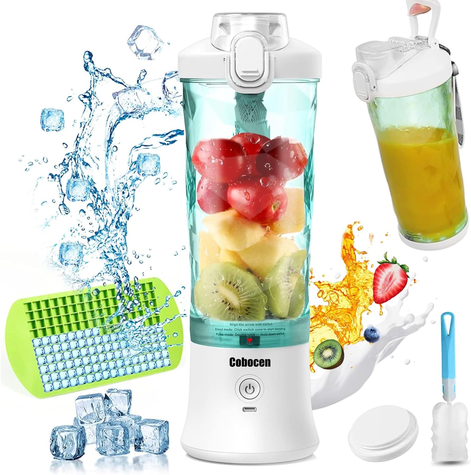 RRP £26.99 Cobocen Portable Mini Blender, Smoothie Maker for Shakes and Smoothies, 270W Waterproof