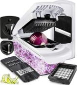 RRP £32.99 7-in-1 Vegetable Chopper Mandoline Vegetable Slicer Spiralizer - Onion Chopper Food