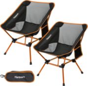 RRP £59.99 FBSPORT Folding Camping Chair, Lightweight Heavy Duty Camp Chair, Set of 2, Maximum