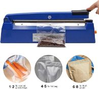 RRP £23.99 MUALROUS 300mm Heat Sealer Plastic Bag Impulse Sealer Black Vacuum Food Bag Packing
