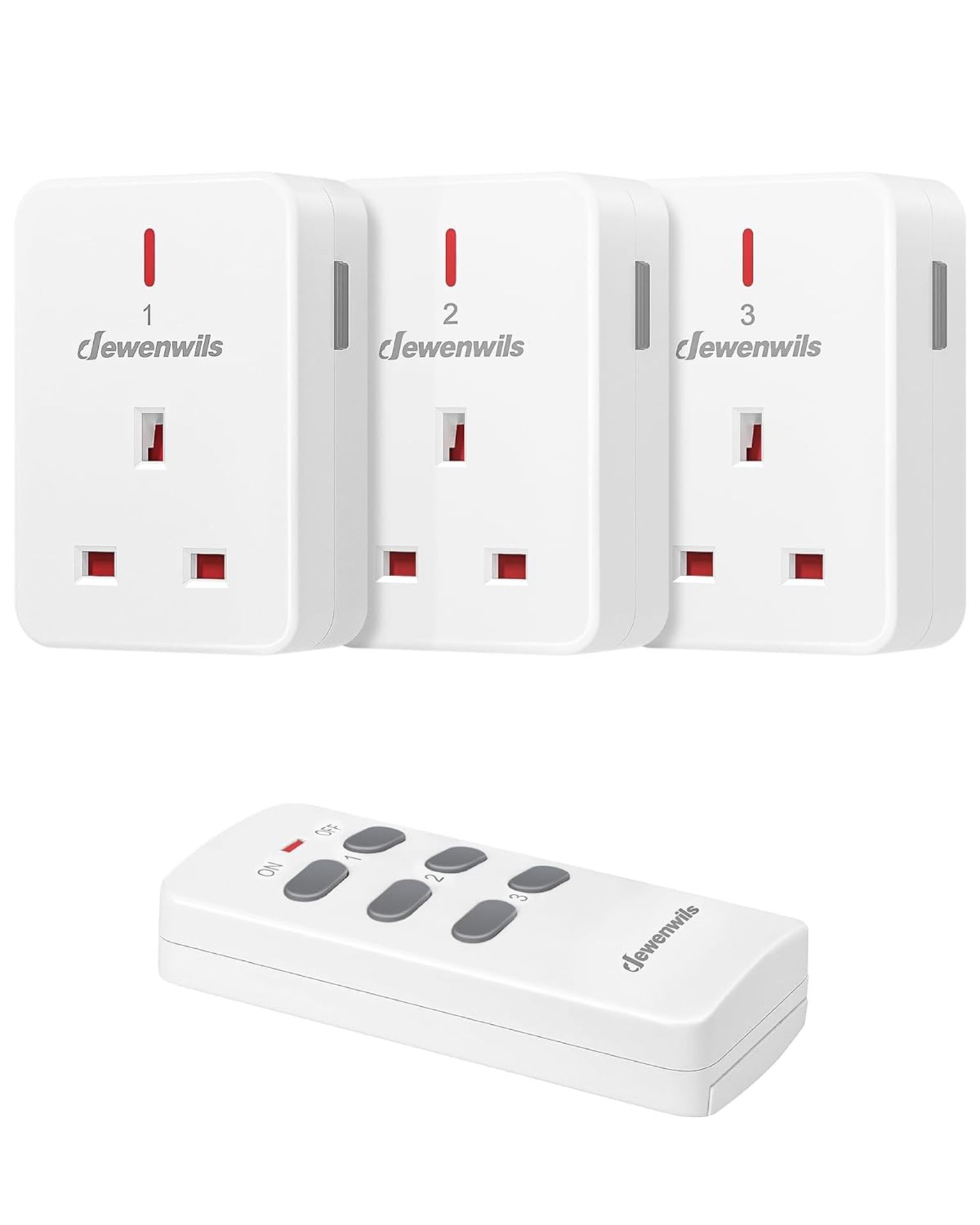 RRP £22.99 DEWENWILS Remote Control Plug Socket, Heavy Duty Wireless Light Switch, 30m/100ft Long