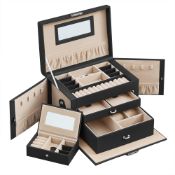 RRP £38.99 SONGMICS Jewellery Box 3 Layers, Jewellery Organiser with 2 Drawers, Jewellery Case