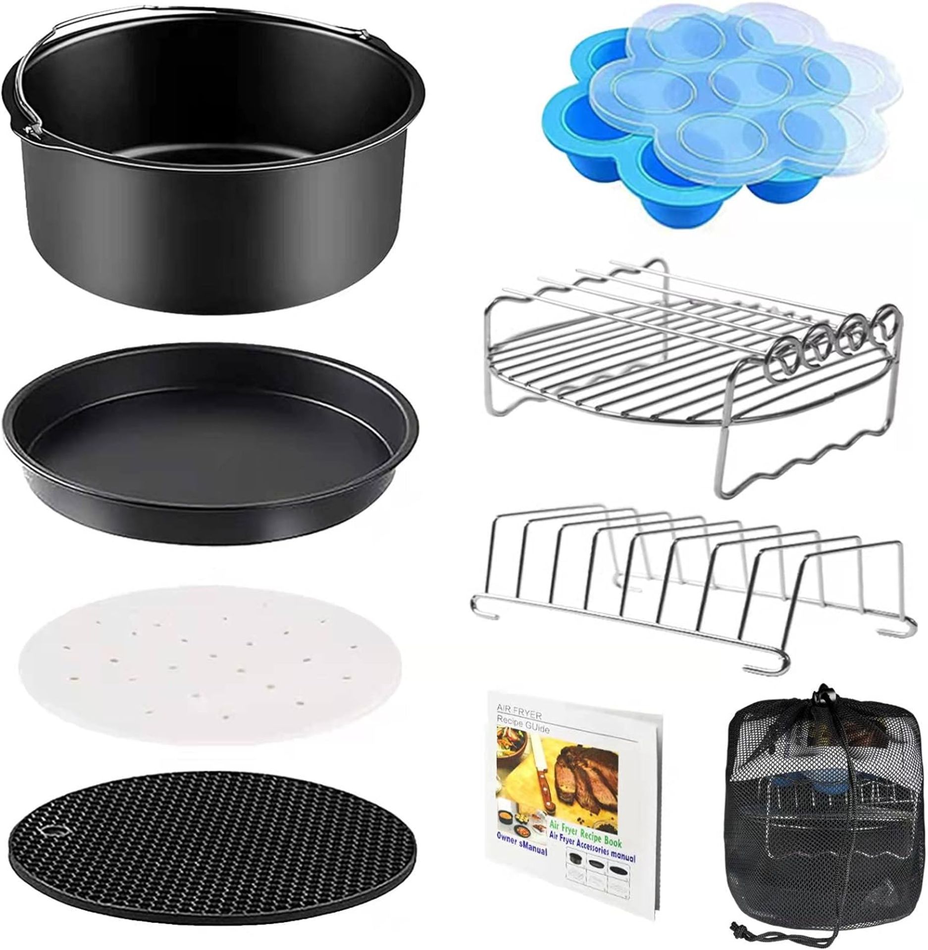 moleath Air fryer Accessories 8 inch, 9PCS Airfryer Accessory Set