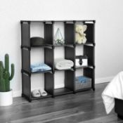 RRP £28.99 SONGMICS 9 Cube Storage Shelves, Open Bookshelf, Closet for Family Study, Storage