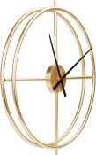 XM-ZHHY Modern Double Ring Metal Wall Clock, Non-Tickling, Battery Operated Large Wall Clock for