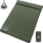 RRP £59.99 MLMLANT Double Camping Mat with LED Light, 10cm Thick and 140cm Wide Inflatable Camping