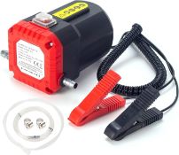 RRP £38 Set of 2 x 12V 60W Oil Change Pump Extractor With Overload Protection, Upgraded Engine Oil