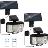 2-Pack T-SUN Solar Security Lights Outdoor, 96 LED Solar Wall Lights 270° Wide Angle Solar Motion