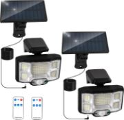 2-Pack T-SUN Solar Security Lights Outdoor, 96 LED Solar Wall Lights 270° Wide Angle Solar Motion