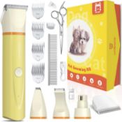 RRP £29.99 Unibono Dog Grooming Clipper Kit, Rechargeable Pet Clipper for Dogs & Cats, Strong but