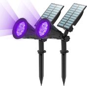 RRP £27.99 T-SUN 2 Pack LED Solar Spotlights, Super Bright 250LM Outdoor Security Garden Landscape
