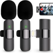 RRP £160 Set of 8 x Wireless Microphones for iPhone [Lightning], 2-Pack Clip on Lapel Lavalier