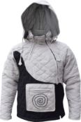 RRP £55 Gheri Quilted Hemp Puffer Cotton Lined Winter High Neck Jackets Jumper Coat, Medium