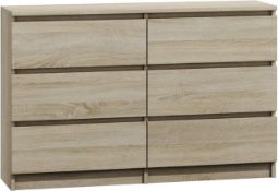 RRP £109 WHATSIZE ENTERPRISE – Moderna – Large Chest of Drawers – Contemporary 6 Drawer Tall Dresser