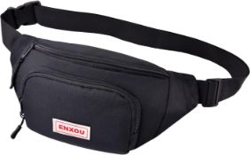 RRP £70 Set of 7 x Water Resistant Bum Bag ENXOU Waterproof Waist Bag with Multi-Pockets Large