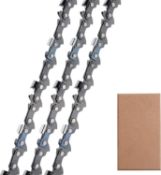 RRP £140 Set of 7 x 3-Pack Chainsaw Chain for 16 Inch (40cm) Bar, 56 Drive Links, 3/8"LP Pitch, 0.