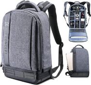 RRP £49.99 K&F Concept Camera Backpack, Professional Large Capacity Waterproof Camera Bag with