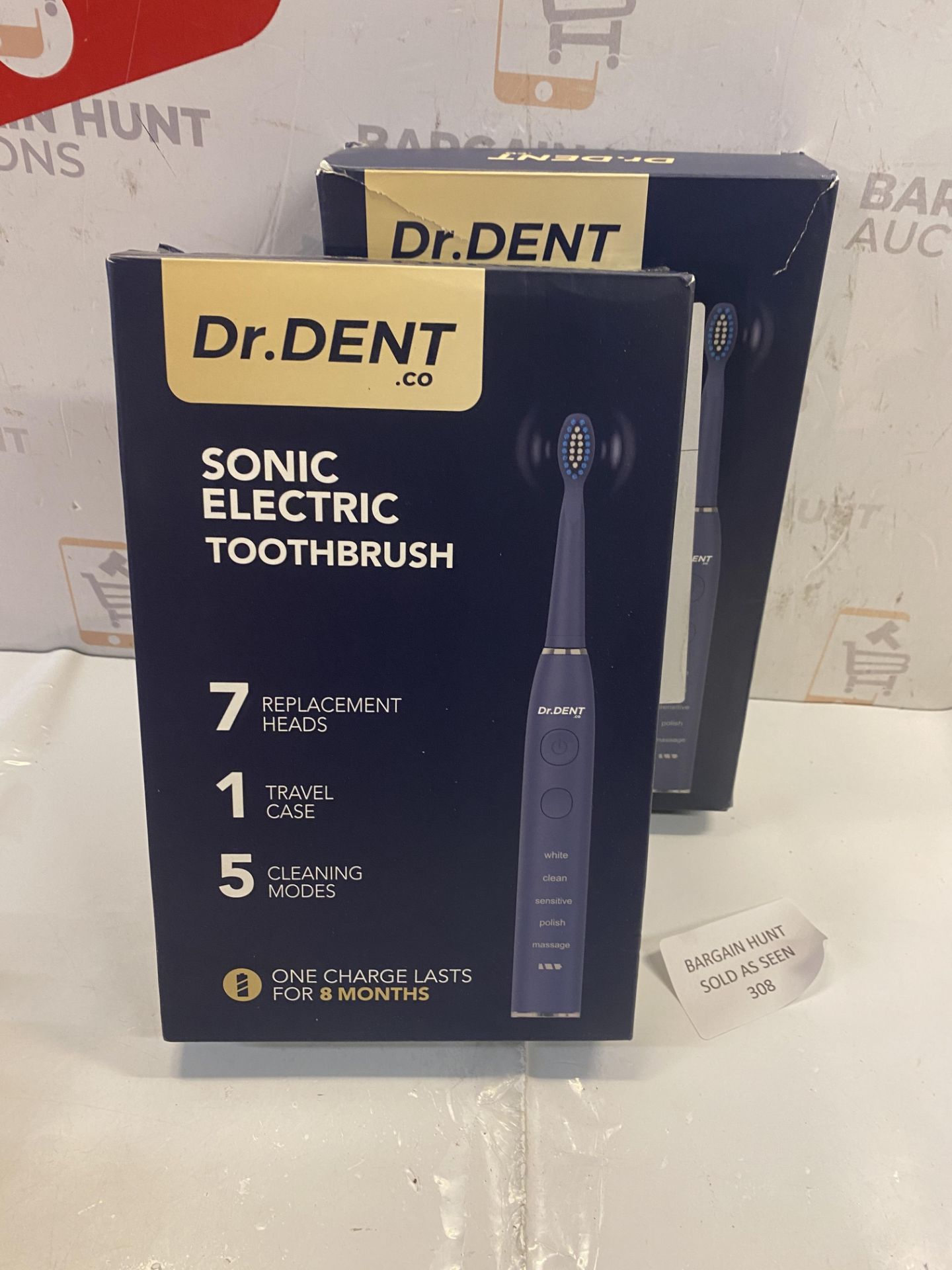 Set of 2 x DrDent Premium Sonic Electric Toothbrush - Travel Case - 5 Cleaning Modes with Smart - Image 2 of 2