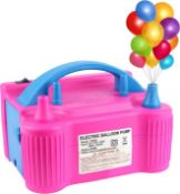 RRP £30 Set of 2 x Aex Electric Balloon Pump Portable Air Pump With Dual Nozzle Balloon Inflator (