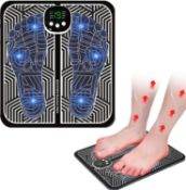 Set of 2 x EMS Foot Massager,Electronic Feet Massager, 8 Modes 19 Intensities Folding Portable