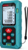 Laser Measure 50m/165ft with 2 Bubble Levels,M/In/Ft Unit switching Backlit LCD