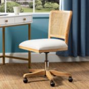 RRP £169 HULALA HOME Modern Home Office Chair Comfortable Upholstered Boho Armless Desk Chair with