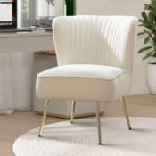RRP £109 HULALA HOME Living Room Armchair Velvet Vanity Chair, slipper chair, Comfy Accent