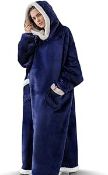BTGGG Extra Long Hoodie Blanket Women Oversized Wearable Blanket Cozy Soft Comfy Sherpa Fleece Giant
