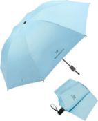RRP £34 Set of 2 x Tinyuet Umbrella, 38 Inch Folding Umbrella-Blue