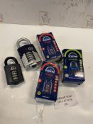 Collection of Squire Heavy Duty Locks (locked, lock code unknown)