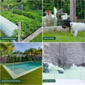 RRP £49.99 Garden Fence Barrier Fencing Mesh Animals Barrier Set: Ohuhu 1m x 30m Plastic Fence Roll