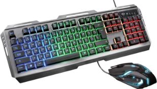RRP £34.99 Trust GXT 845 Tural Gaming Keyboard & Mouse, QWERTY, Gaming English Keyboard Gaming