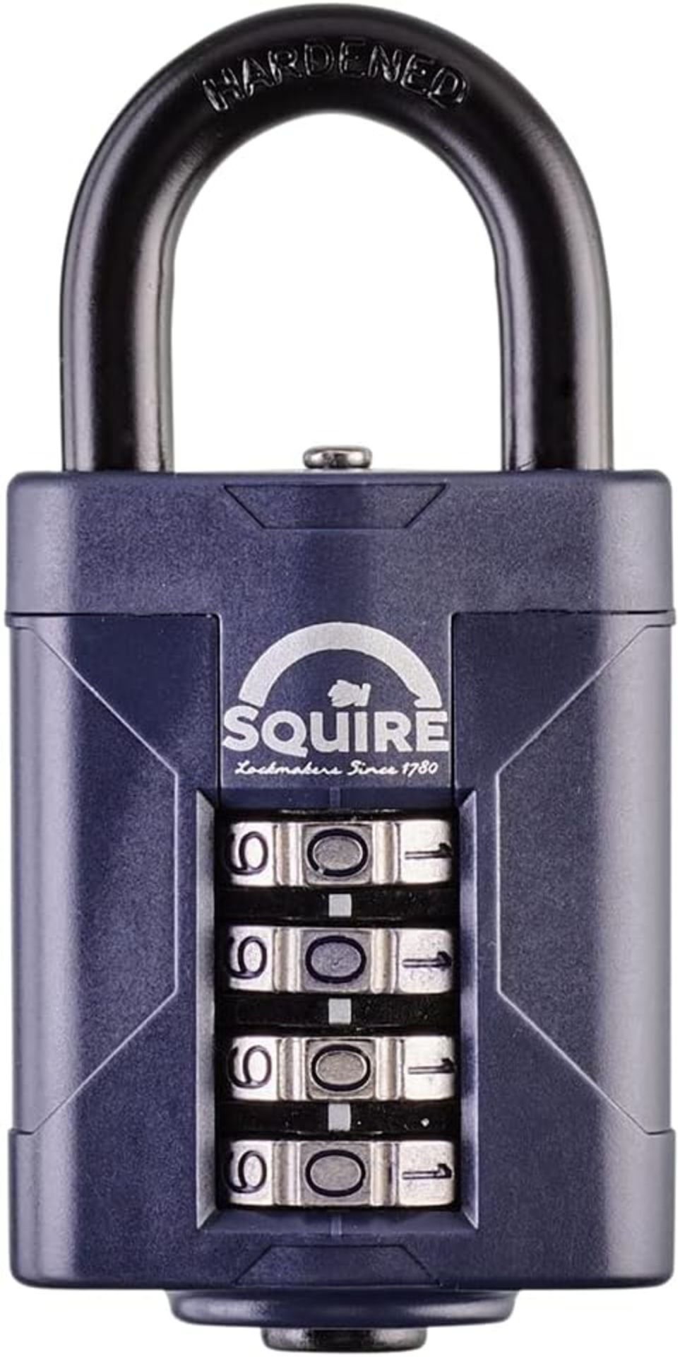 RRP £24.99 Squire Heavy Duty Padlock (CP50) - Toughest Steel Shackle - 4 Wheel Combination Padlock -