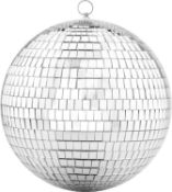 RRP £50 Set of 4 x Updated 200mm Mirror Disco Ball with Hanging Ring, Silver Glitter Ball