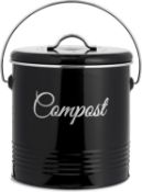 Innoteck Essentials Compost Bucket - 3 Litre Kitchen Composting Bucket - Charcoal Filters and Lid
