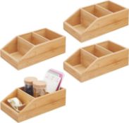 RRP £32.99 mDesign Set of 4 Kitchen Storage Box – Open-Top Storage Tray with Cut-Out Front –