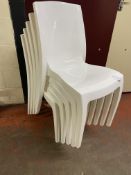 Elegant White Dining Chairs, Set of 5 x Lightweight Dining Chairs